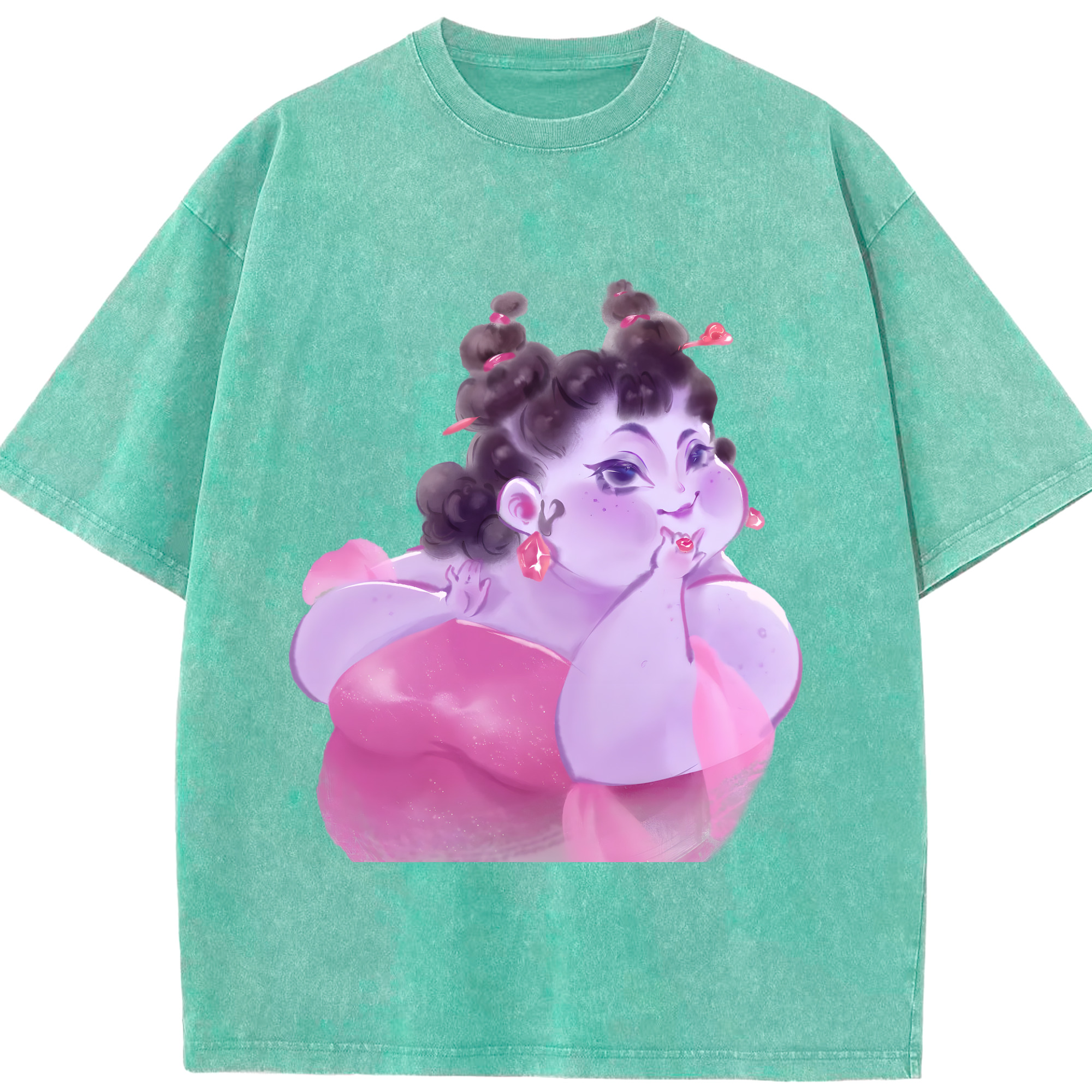 （画像用） Ne Zha 2 ナタ 魔童の大暴れ 綿100% ヴィンテージ風 半袖Tシャツ（フロントプリント）